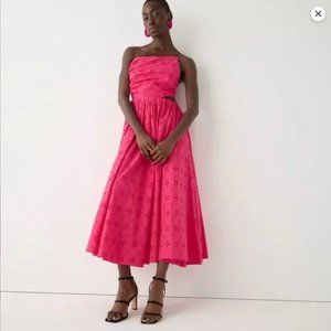 J Crew Collection side-cutout midi dress in eyelet - Size 2 in Pink